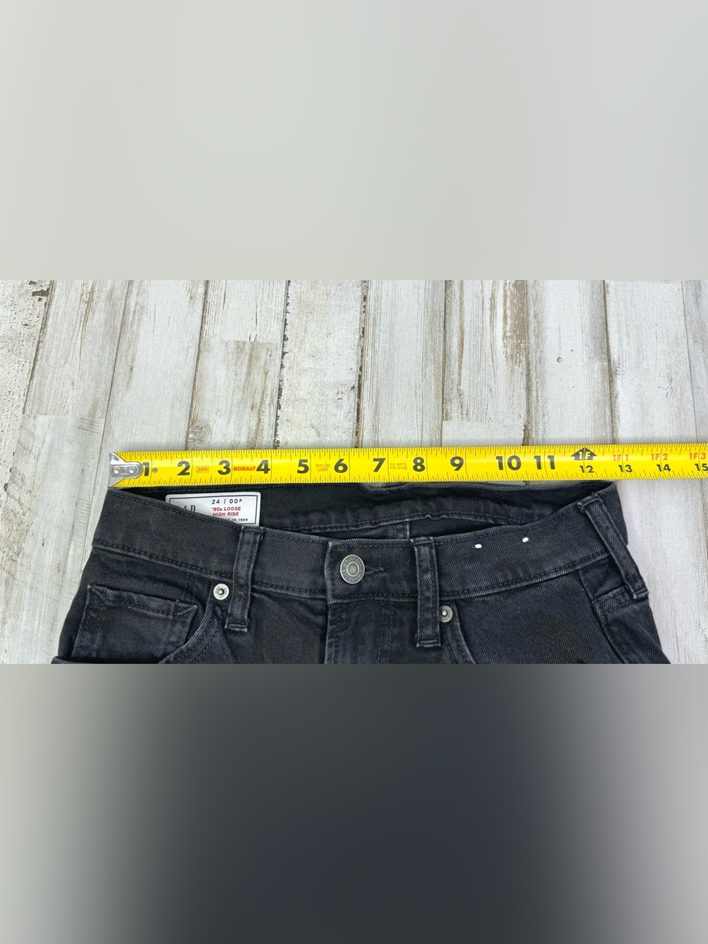 Gap 90s Loose High Rise Jeans Womens 24/00R (26x30) Black Denim - Picture 6 of 11